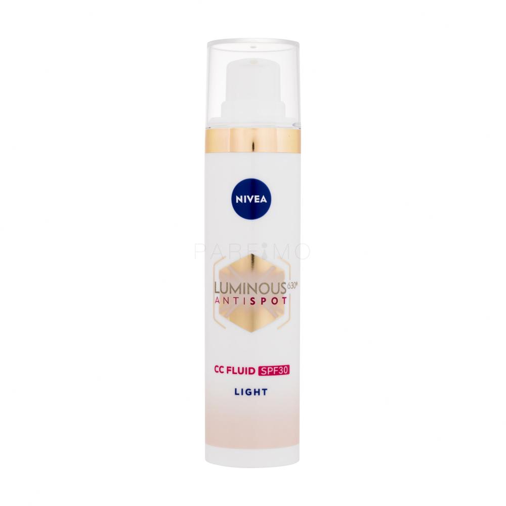 Nivea Luminous 630 Antispot CC Fluid SPF30 CC krema za ženske 40 ml Odtenek 01 Light poškodovana škatla