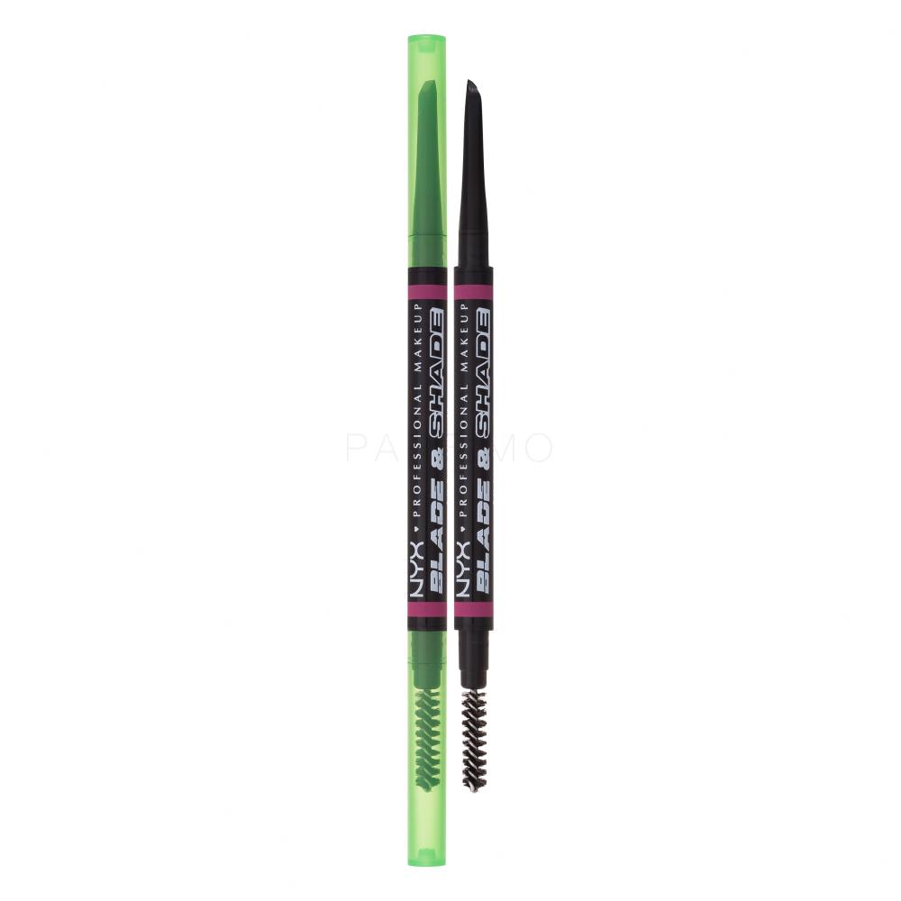 NYX Professional Makeup Blade & Shade Dual Edge Brow Pencil Svinčnik za obrvi za ženske 0,06 g Odtenek 12 Black