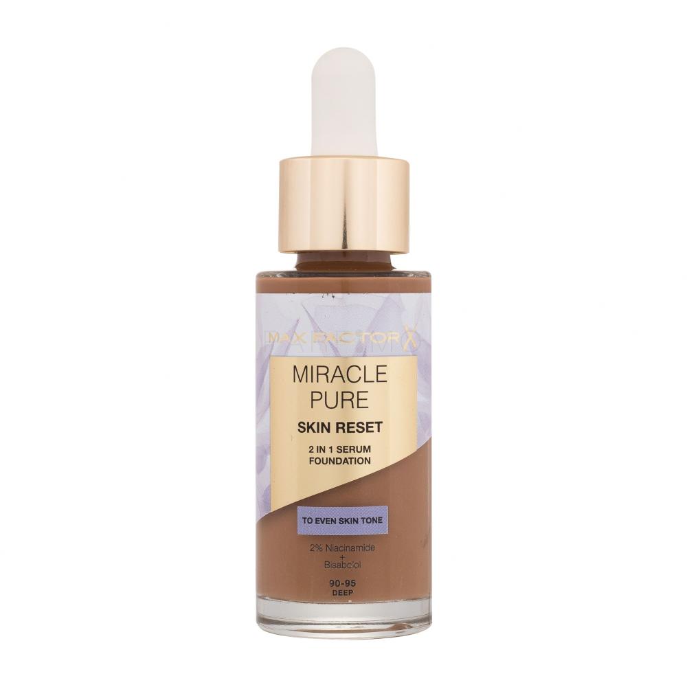 Max Factor Miracle Pure Skin Reset 2in1 Serum Foundation Puder za ženske 30 ml Odtenek 90-95 Deep