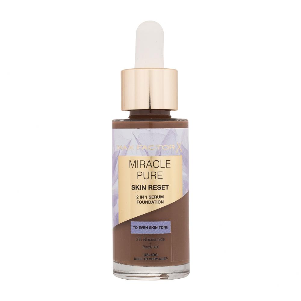 Max Factor Miracle Pure Skin Reset 2in1 Serum Foundation Puder za ženske 30 ml Odtenek 95-100 Deep To Very Deep