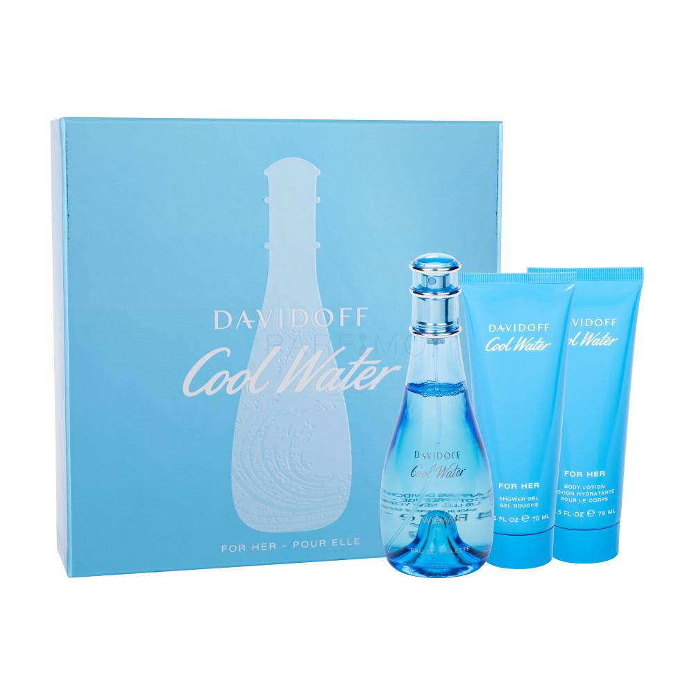 Davidoff Cool Water SET1 Darilni set toaletna voda 100 ml + mleko za telo 75 ml + gel za prhanje 75 ml