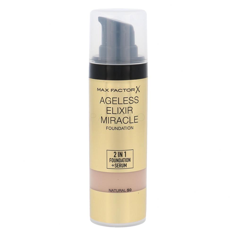 Max Factor Ageless Elixir 2in1 Foundation + Serum SPF15 Puder za ženske 30 ml Odtenek 50 Natural