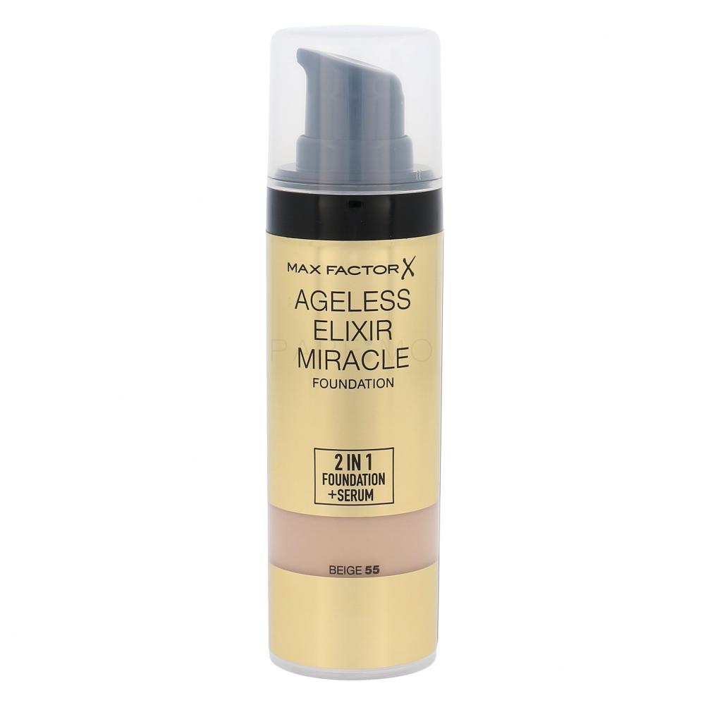 Max Factor Ageless Elixir 2in1 Foundation + Serum SPF15 Puder za ženske 30 ml Odtenek 55 Beige