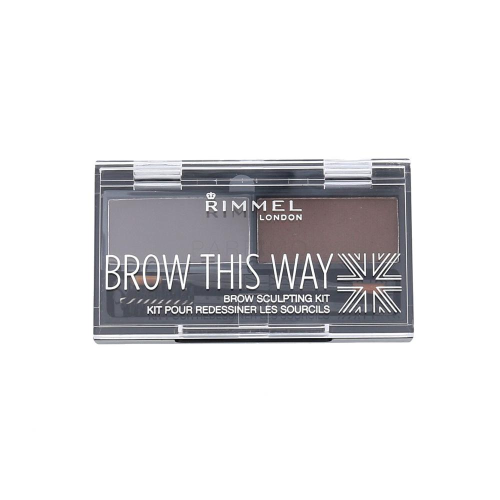 Rimmel London Brow This Way Paletka za obrvi za ženske 2,4 g Odtenek 003 Dark Brown