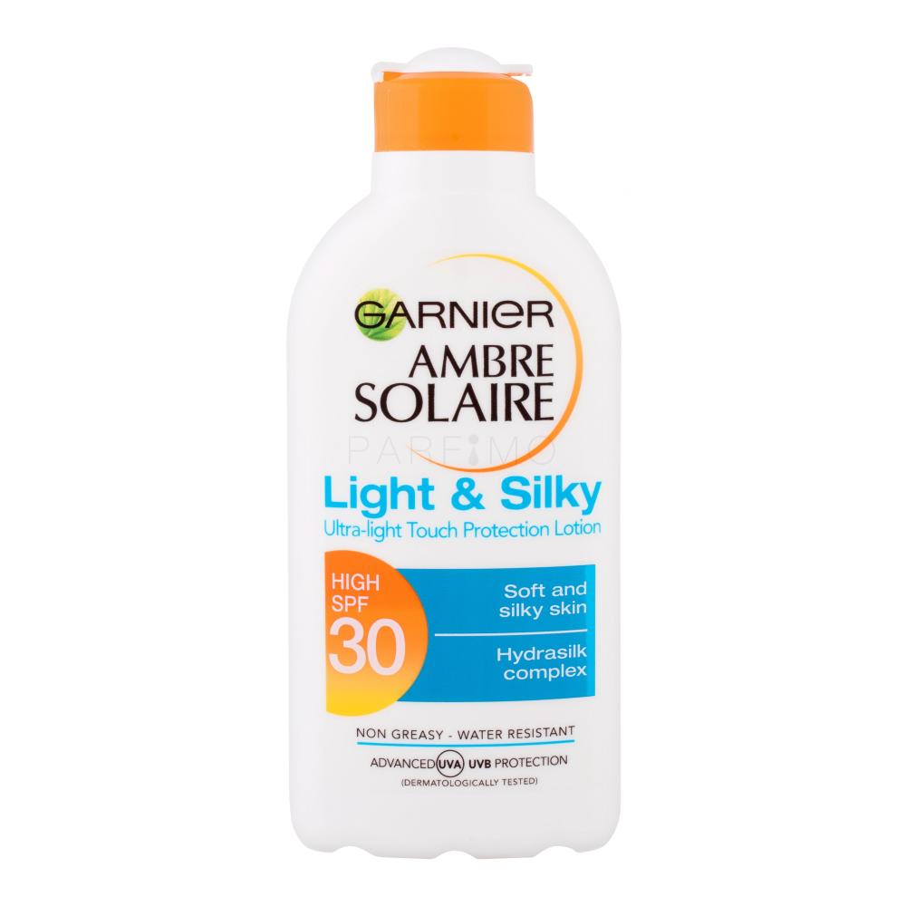 Garnier Ambre Solaire Light & Silky SPF30 Zaščita pred soncem za telo 200 ml