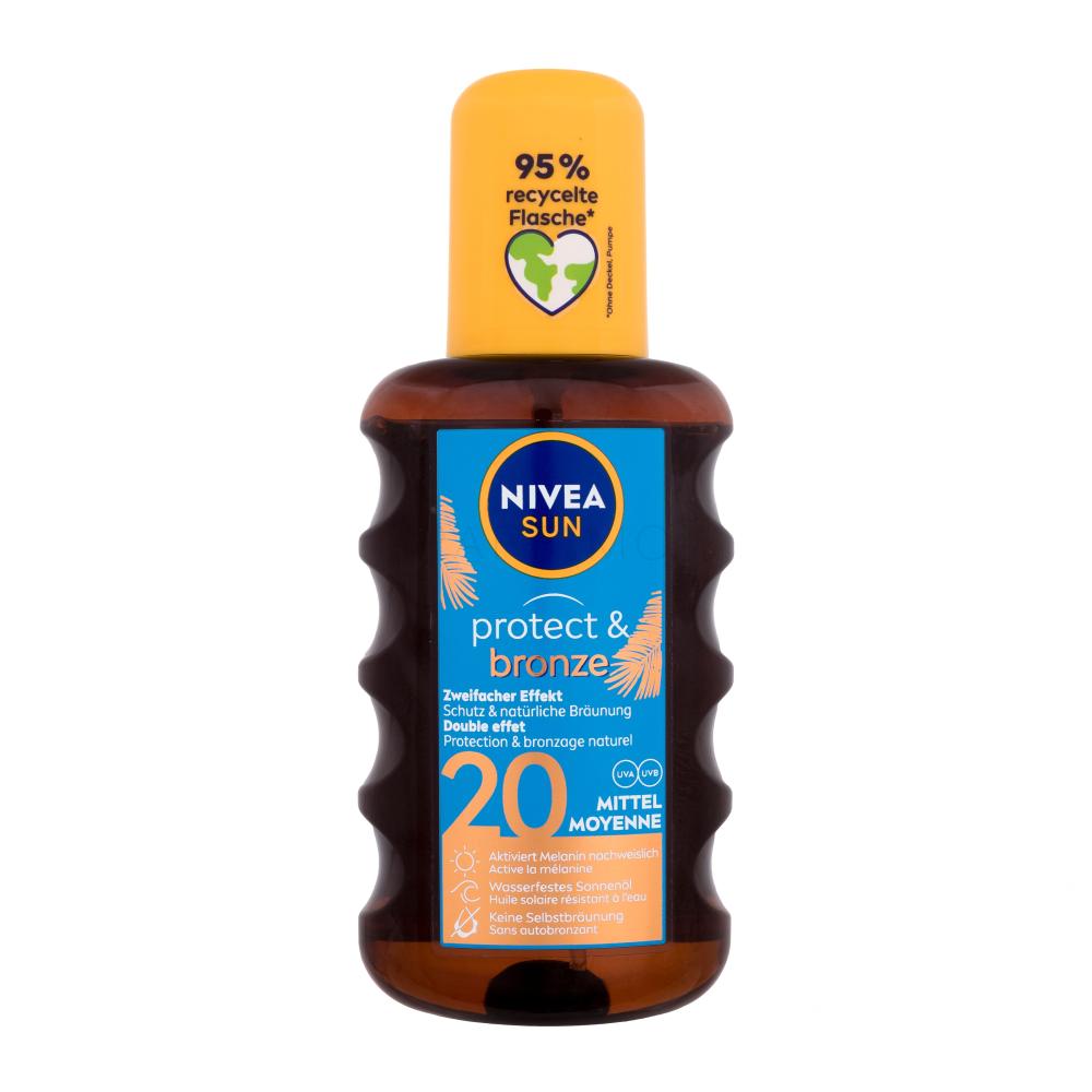 Nivea Sun Protect & Bronze Oil Spray SPF20 Zaščita pred soncem za telo 200 ml