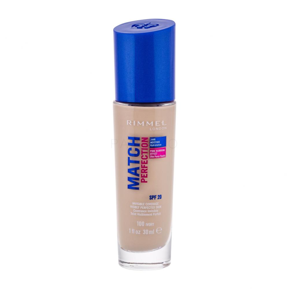 Rimmel London Match Perfection SPF20 Puder za ženske 30 ml Odtenek 100 Ivory