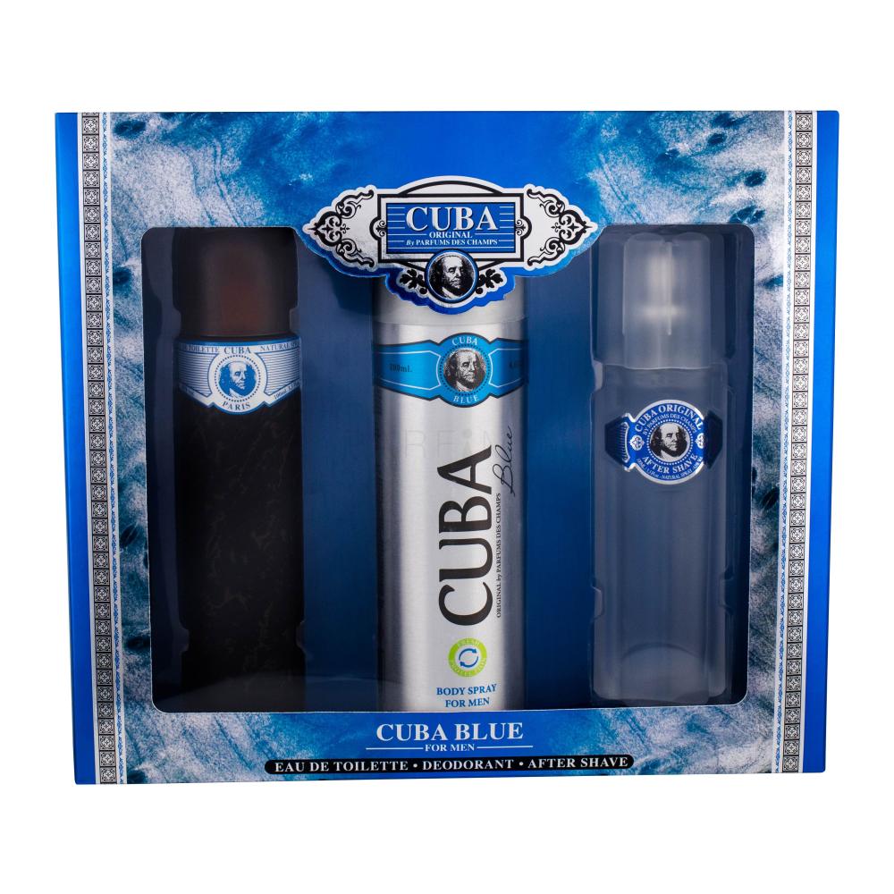 Cuba Blue Darilni set toaletna voda 100 ml + deodorant 200 ml + vodica po britju 100 ml