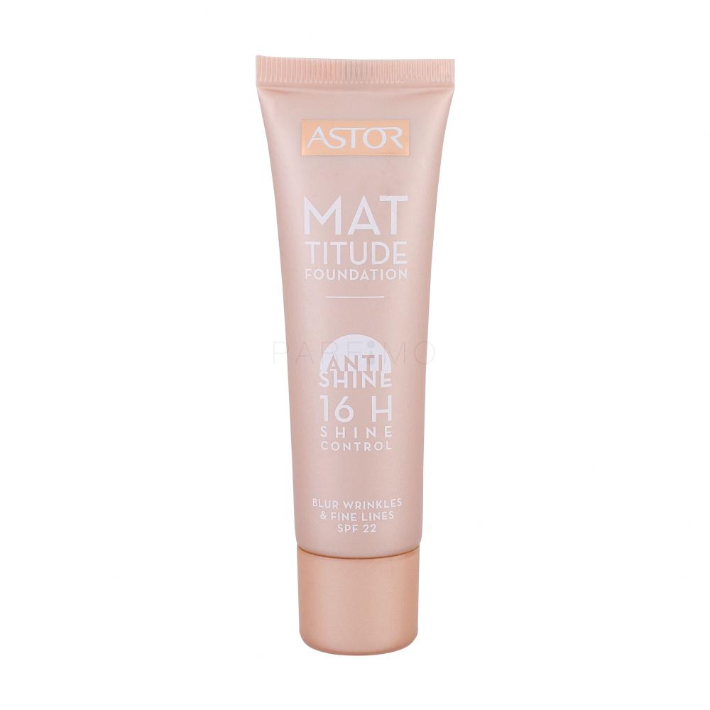 ASTOR Mattitude Anti Shine Foundation SPF22 Puder za ženske 30 ml Odtenek 101 Rosé Ivory