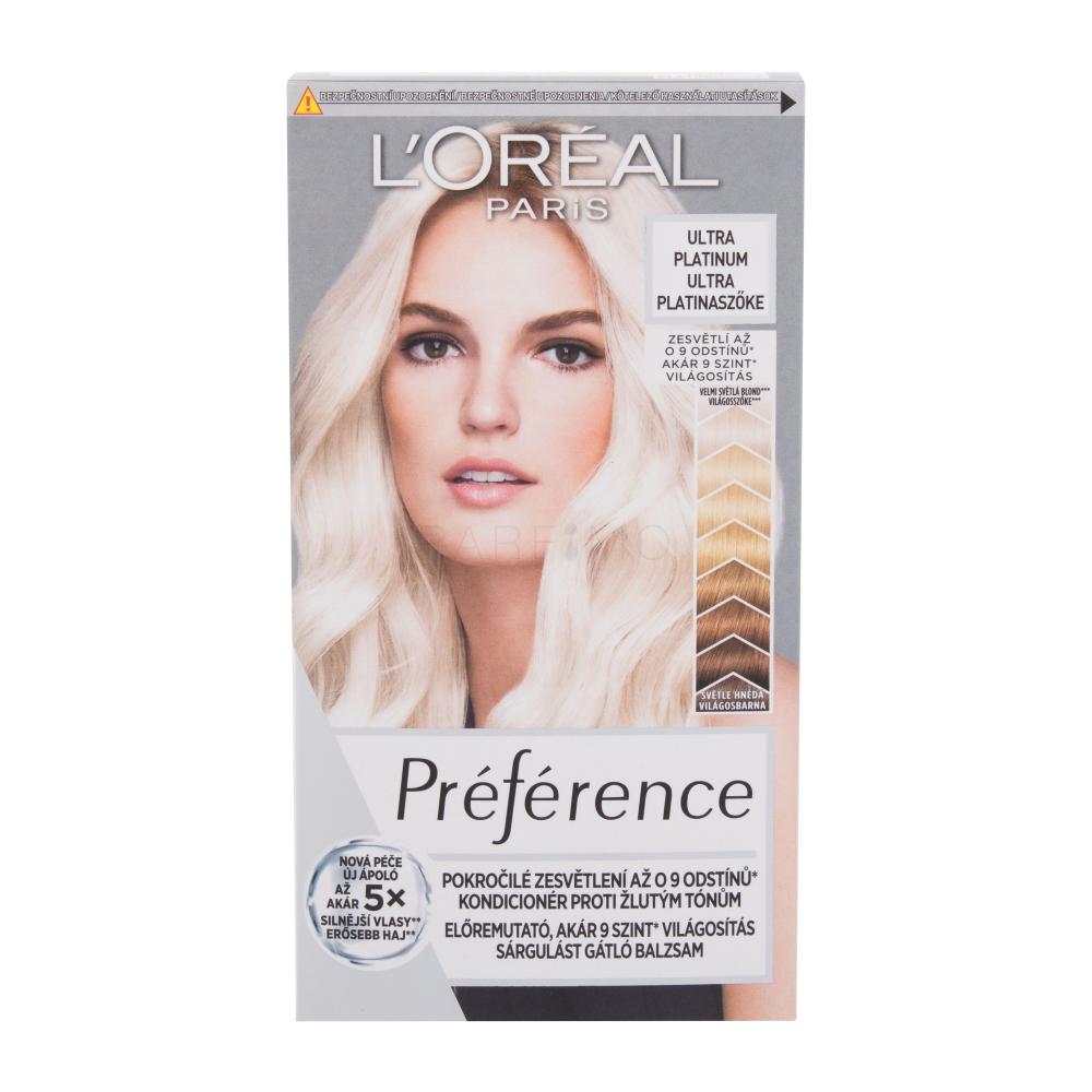 L'Oréal Paris Préférence Le Blonding Barva za lase za ženske 60 ml Odtenek Ultra Platinum