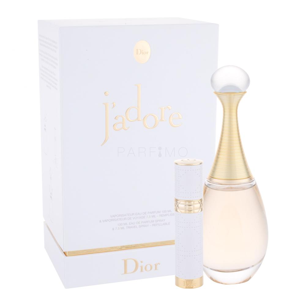 Dior J'adore Darilni set parfumska voda 100 ml + parfumska voda v steklenički z razpršilcem za ponovno polnjenje 7,5 ml