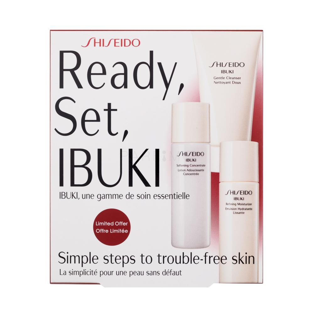 Shiseido Ibuki Set Darilni set čistilna pena Ibuki Gentle Cleanser 30 ml + losjon za telo Ibuki Softening Concentrate 30 ml + krema za obraz Ibuki Refining Moisturizer 30 ml