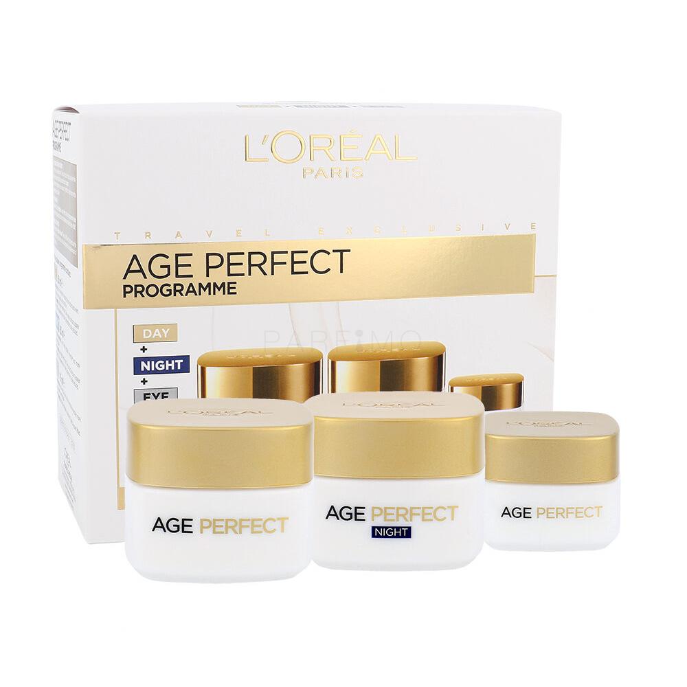 L'Oréal Paris Age Perfect Darilni set dnevna krema 50 ml + nočna krema 50 ml + krema za okoli oči 15 ml