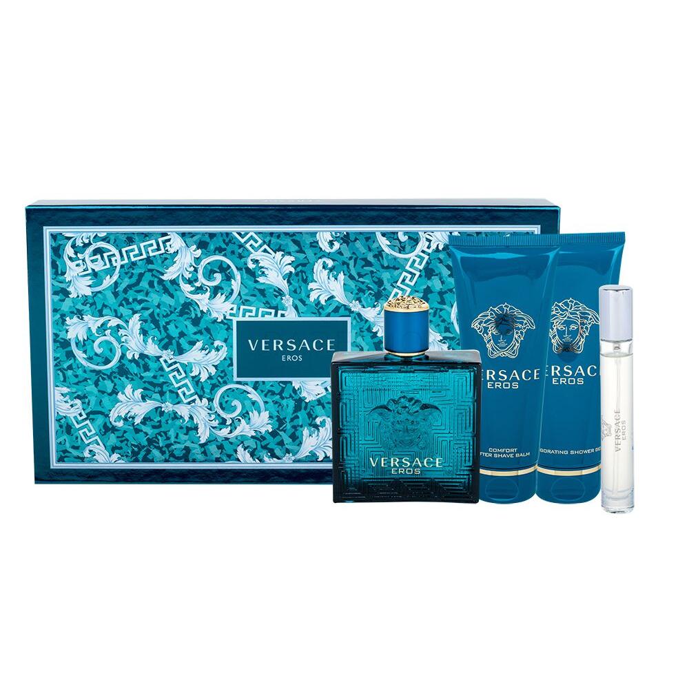 Versace Eros Darilni set toaletna voda 100 ml + balzam po britju 100 ml + gel za prhanje 100 ml + toaletna voda 10 ml