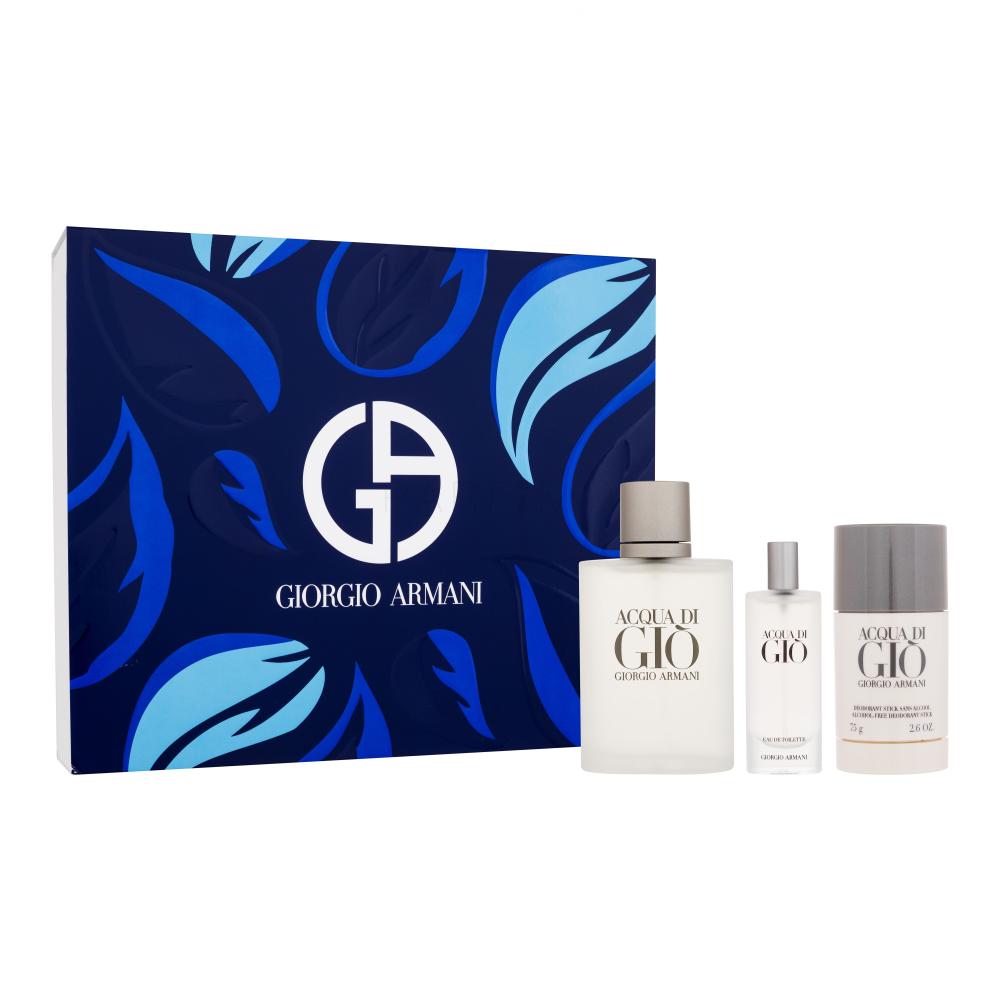 Giorgio Armani Acqua di Giò Pour Homme Darilni set toaletna voda 100 ml + toaletna voda 15 ml + deodorant v stiku 75 ml