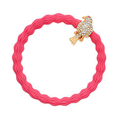 Elastika za lase By Eloise London Bling Charms Gold Diamanté Bird 1 kos Neon Peach