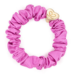 Elastika za lase By Eloise London Silk Scrunchie Gold Heart 1 kos Bubblegum Pink