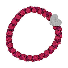 Elastika za lase By Eloise London Woven Silver Heart 1 kos Magenta