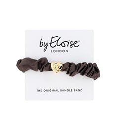 Elastika za lase By Eloise London Silk Scrunchie Gold Heart 1 kos Mocha