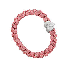 Elastika za lase By Eloise London Woven Silver Heart 1 kos Flamingo Pink