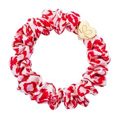 Elastika za lase By Eloise London Silk Scrunchie Gold Heart 1 kos Red Leopard