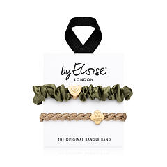 Elastika za lase By Eloise London Set Gold & Olive 1 kos
