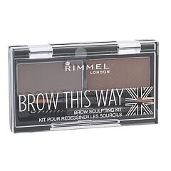 Paletka za obrvi Rimmel London Brow This Way 2,4 g 002 Medium Brown