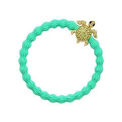 Elastika za lase By Eloise London Bling Charms Gold Diamanté Turtle 1 kos Apple Green