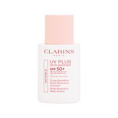 Zaščita pred soncem za obraz Clarins UV Plus Skin Barrier Invisible Multi-Protective Daily Scre SPF50+ 30 ml