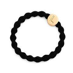 Elastika za lase By Eloise London Letter Charms Gold 1 kos L Black