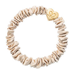 Elastika za lase By Eloise London Skinny Silk Scrunchie Gold Heart 1 kos Sand